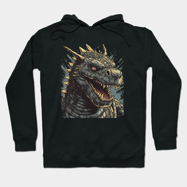 Monster Reptile Portrait Hoodie by MLArtifex